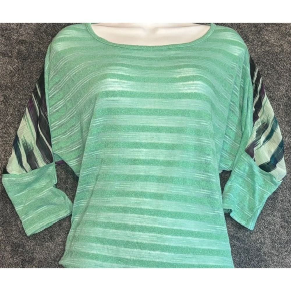 Mossimo Supply Co Womens Mint Green Space Dye Ikat Print Dolman Sleeve Top M